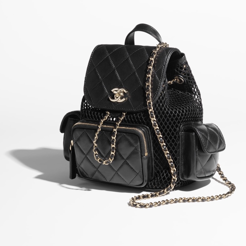 FULL SET - CHANEL Black Quilted Backpack with Gold HW - Picture 3 of 16